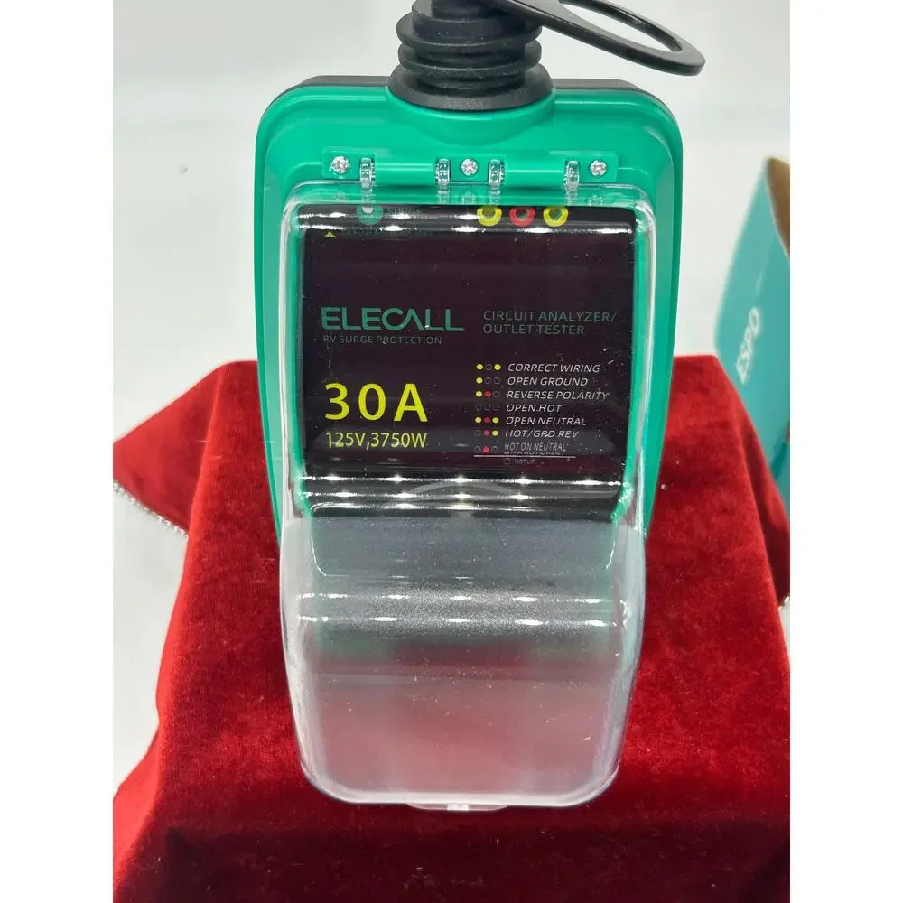 Elecall 30amp 125V 3750W Circuit Analyzer Outlet Tester Surge Protection NEW